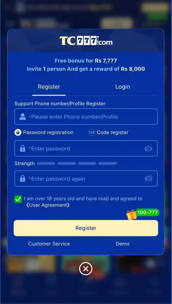 tc777 game register
